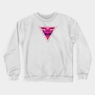 Abstract Symertric geometric triangle texture pattern design in diabolic magnet future red Crewneck Sweatshirt